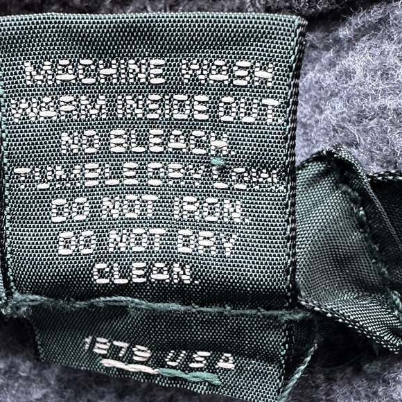 Vintage 90s J.CREW Oarsman Made in USA Fleece Quarter Zip - Large Dark Grey - Picture 4 of 7